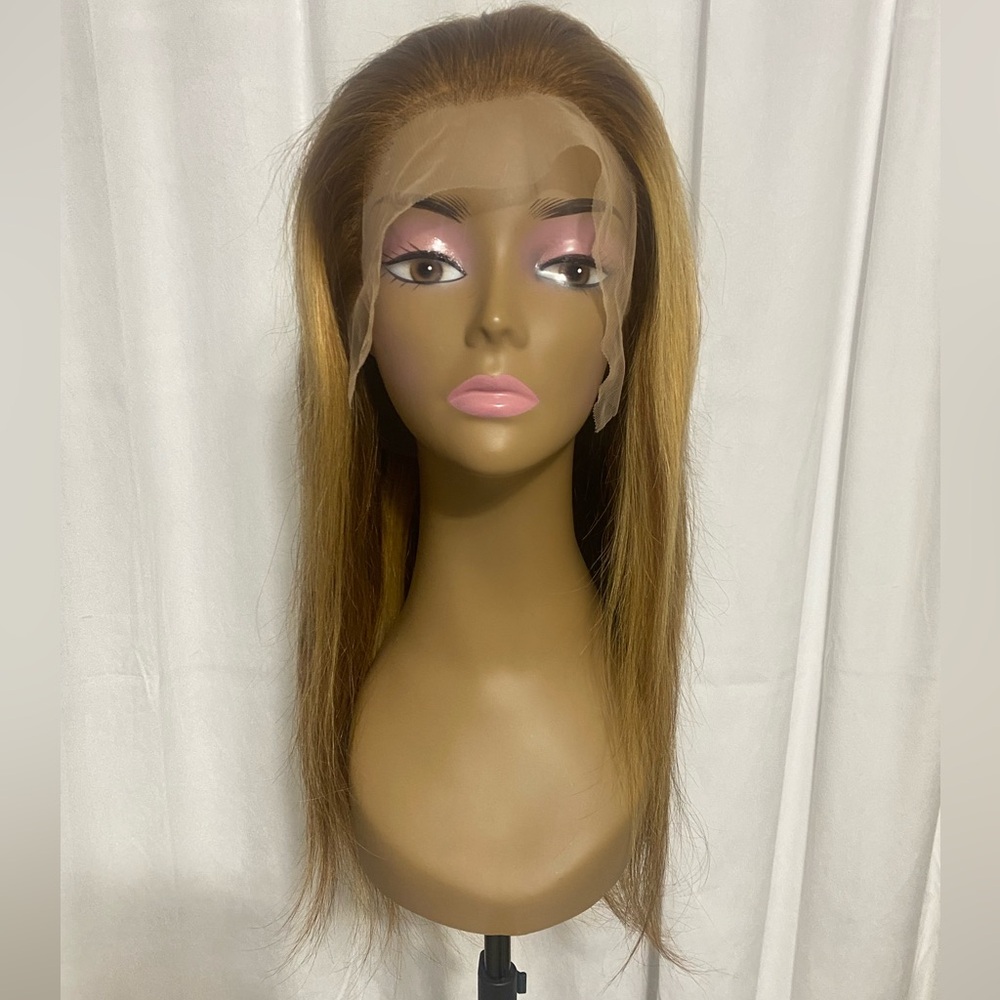 Ombre Honey Blonde Highlight Wig 13x4 HD Lace Front 24” Human Hair M/L Cap